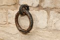 Rusty old ring at a brickwork wall Royalty Free Stock Photo