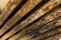 Old steel beams under a bridge Royalty Free Stock Photo