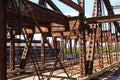 Rusty bridge trusses Royalty Free Stock Photo