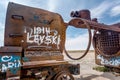 Rusty old steem train at train cemetery in Bolivia Royalty Free Stock Photo