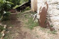 Rusty, old tools, parts, collection, giant iron frog
