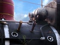 Rusty old train steam engine detail Royalty Free Stock Photo