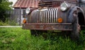 Rusty old truck in farm field Royalty Free Stock Photo