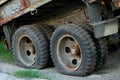 Rusty old truck with flat tires Royalty Free Stock Photo