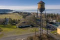 Aerial View of the Semiahmoo Water Tower landmark of the Semiahmoo Spit and Resort.