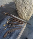 Old vintage gun and pistols for sale at Njegos Mausoleum,Mount Lovcen,Montenegro