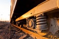 Rusty old wheel of a freight train Royalty Free Stock Photo