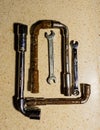 Rusty open end wrench