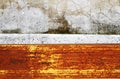 Rusty orange background with peeling paint - Grunge metal panel with rust stains and weathered cement wall - Modern image for Royalty Free Stock Photo