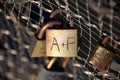 Padlock with initials A and P. Lovers Lock. Krakow, Poland. Royalty Free Stock Photo