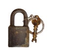 Rusty padlock - isolated