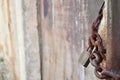 Rusty padlock and metal chain Royalty Free Stock Photo