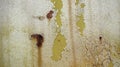 Rusty Peeling Paint on Yellow Concrete Wall Royalty Free Stock Photo