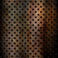 Rusty perforated metal background Royalty Free Stock Photo