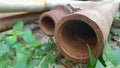 Rusty pipe, one of the water or oil or gas distribution devices