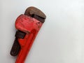 Rusty pipe wrench or monkey wrench isolated on white background Royalty Free Stock Photo