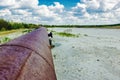 Rusty pipeline to the horizon Royalty Free Stock Photo