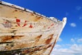 Rusty prow on the beach Royalty Free Stock Photo