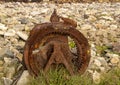 Rusty windless from a fishing boat.