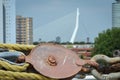 Rusty pully on the ship Royalty Free Stock Photo