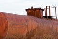 Rusty rail tank car for oil products