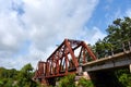 Rusty Railroad Bridge Crosses White River Royalty Free Stock Photo