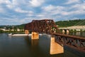 Rusty Railroad Bridge - Ohio River - Weirton, West Virginia and Steubenville, Ohio Royalty Free Stock Photo