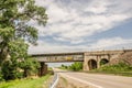 Rusty Railroad Bridge Over Country Road Royalty Free Stock Photo