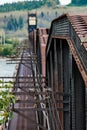 Rusty Railway Bridge Over River Royalty Free Stock Photo