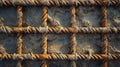Rusty rebar grid embedded in concrete for construction strength. Royalty Free Stock Photo