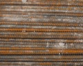 Rusty rebar steel used in construction background