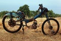 Rusty remains of a bike Royalty Free Stock Photo