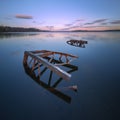 Rusty remains of a pier