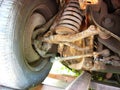 Rusty retro car suspension Royalty Free Stock Photo