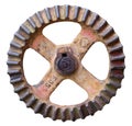 Rusty  Retro Vintage  Small  Tractor Red Gear Isolated