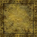 Rusty riveted square metal panel seamless texture, detailed grungy metal. Detailed rust, dirt and scratches, realistic metallic Royalty Free Stock Photo