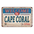 Welcome to Cape Coral sign. road sign on white background Royalty Free Stock Photo