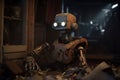 Rusty robot machinery trash. Generate ai