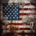 rusty ruined metal american flag,generated with AI. Royalty Free Stock Photo