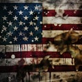 rusty ruined metal american flag,generated with AI. Royalty Free Stock Photo