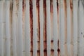 Rusty rusted old corrugated steel metal structure wall shipping container