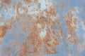 Rusty scratched peeling outdated metallic texture steel weathered color background grunge pattern obsolete rust Royalty Free Stock Photo