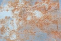 Rusty scratched peeling outdated metallic texture steel weathered color background grunge pattern obsolete rust Royalty Free Stock Photo