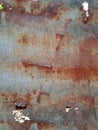 Rusty scratched surface of an old iron sheet. Royalty Free Stock Photo