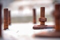 Giant rusty bolt macro shoot Royalty Free Stock Photo