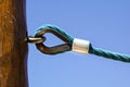 rusty shackle connect the sling and rope tied knot Royalty Free Stock Photo