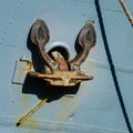 Rusty ship anchor closeup view Royalty Free Stock Photo
