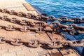 Rusty ship chain anchor submerged Royalty Free Stock Photo