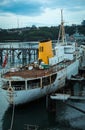 Rusty ship docked at the coal loader, waverton