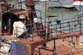 Rusty ship in harbour in klaipeda in Lithuania.